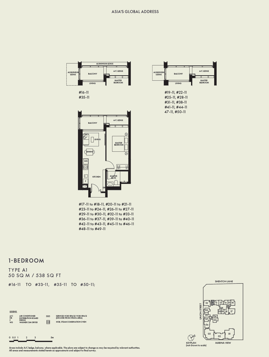 W Residences Marina View - Singapore 1 Bedroom Floor Plan 1
