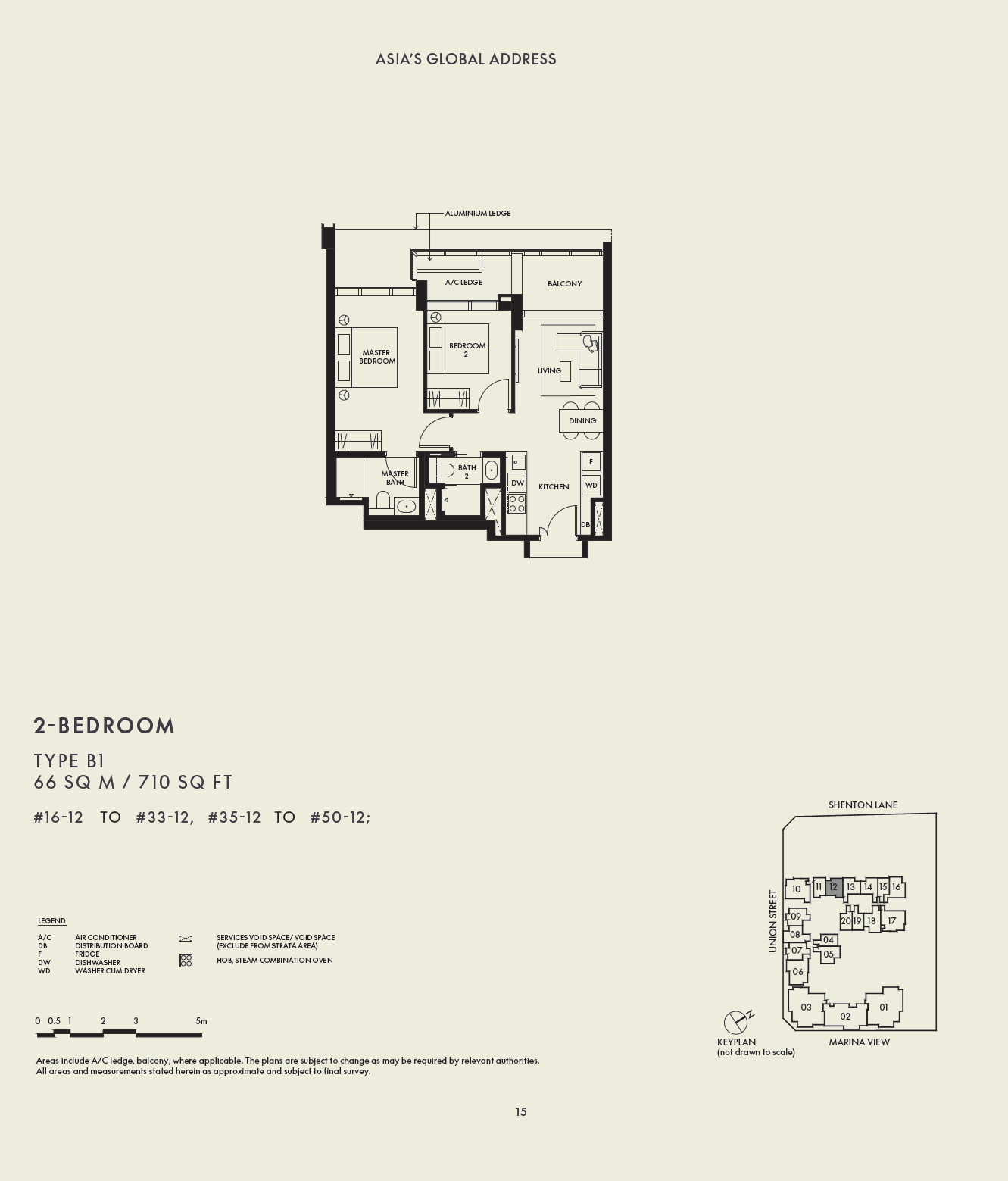 W Residences Marina View - Singapore 1 Bedroom Floor Plan 6