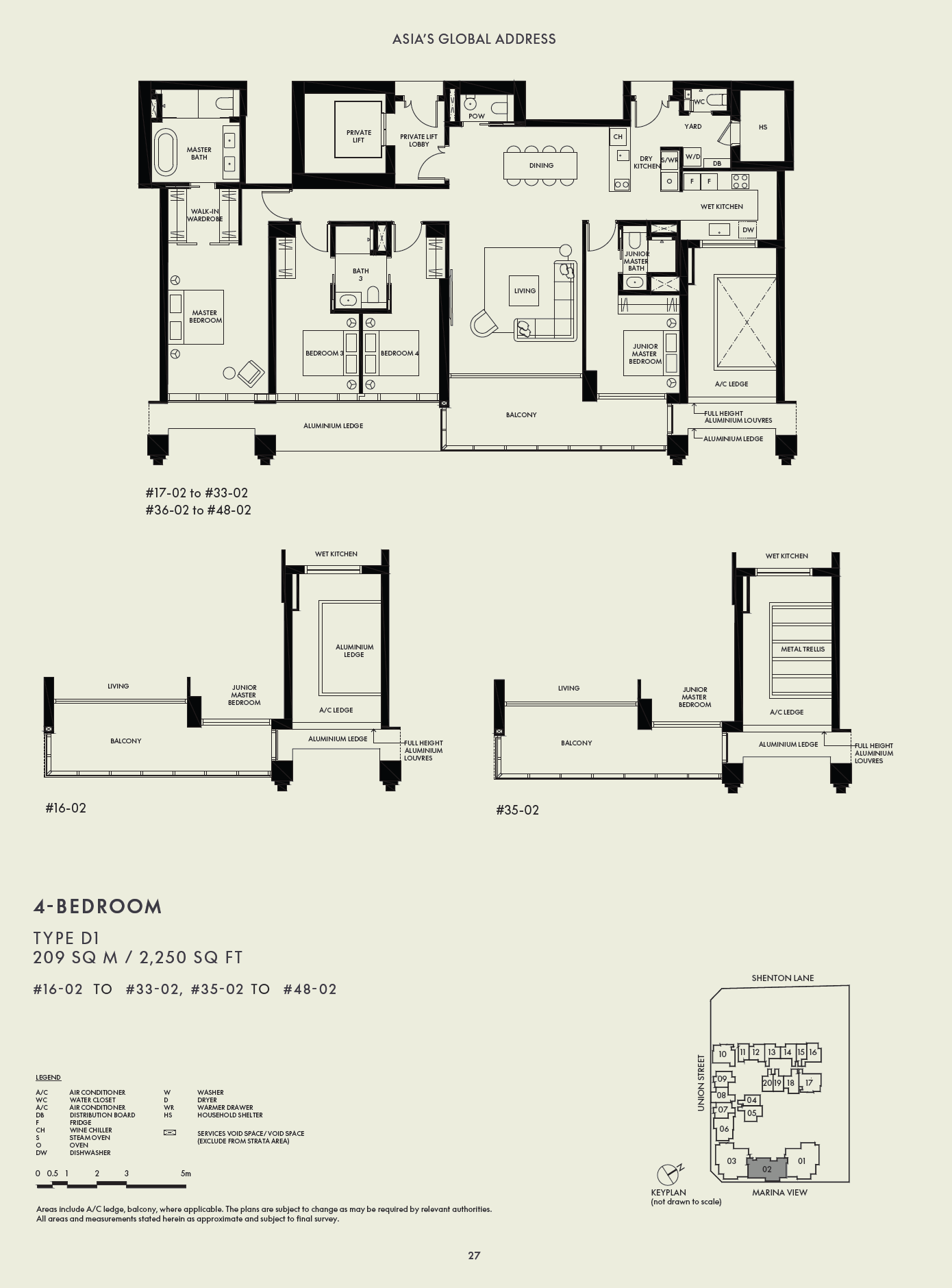 W Residences Marina View - Singapore 1 Bedroom Floor Plan 9
